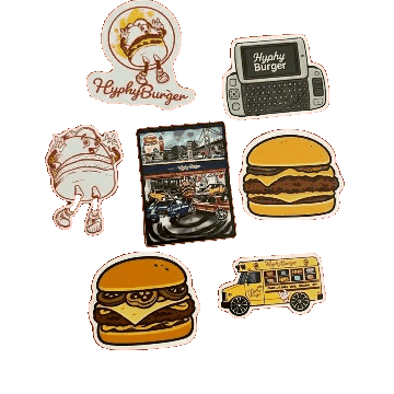 Hyphy Burger Sticker Pack